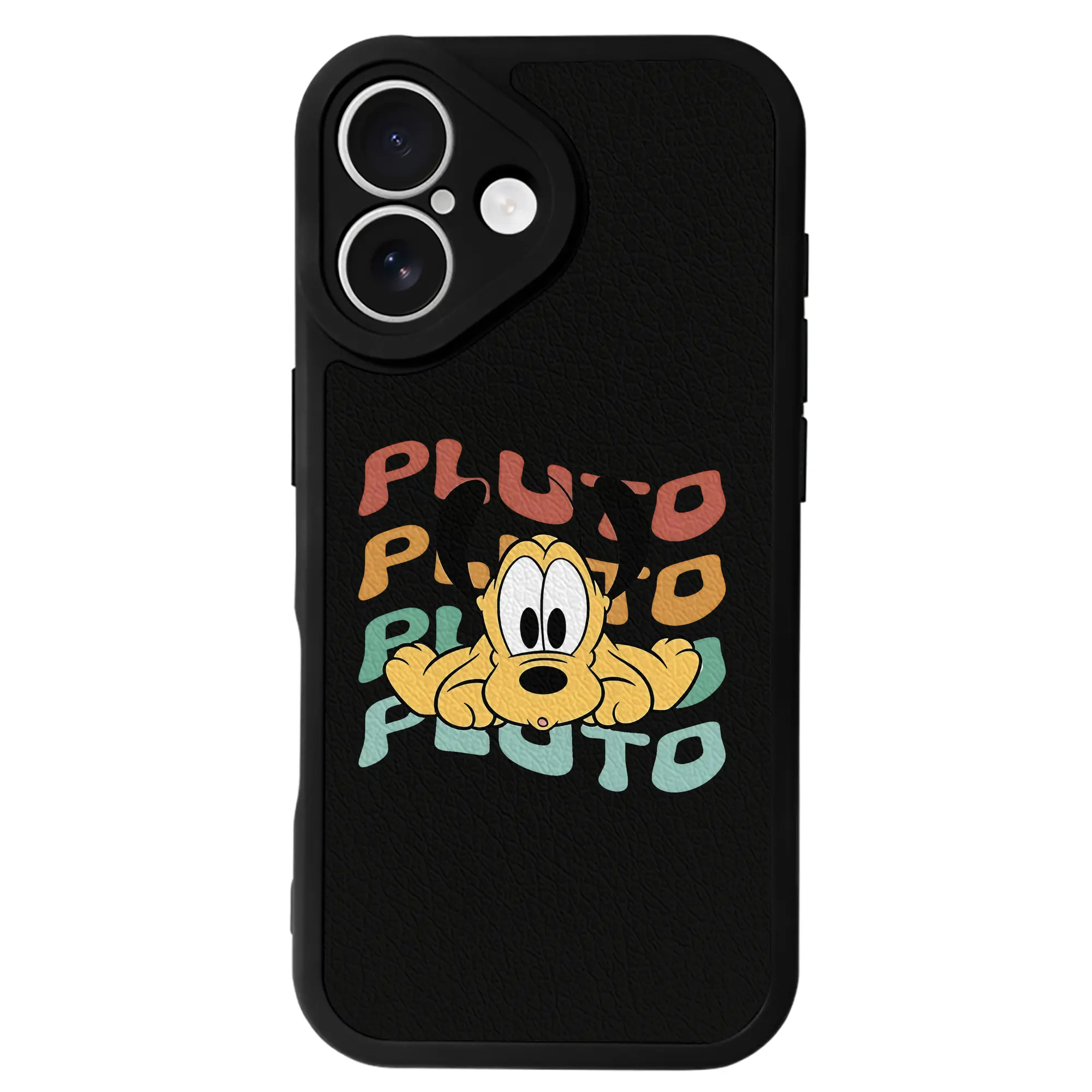 ミッキーマウス（Mickey Mouse） グッズ プルート（Pluto） - IPhone 16シリーズ対応 ・ シリコンスマホケース ・ レザー調 ・ 高精度フィット ・ 耐衝撃 ・ ワイヤレス充電対応 ・ 精密カット